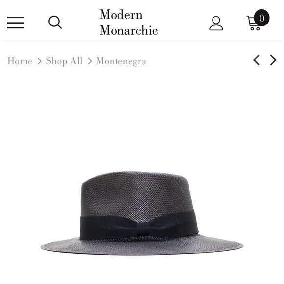 MODERN MONARCHIE Black Straw Fedora Short Brim - Picture 1 of 13